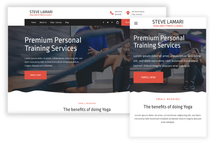 personal trainer website example